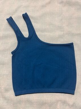 Zara One-Shoulder Double Strap  Crop Tank Top XS